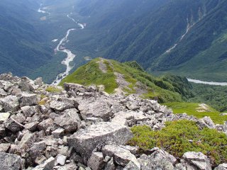明神岳Ⅴ峰から岳沢の南西尾根ルート