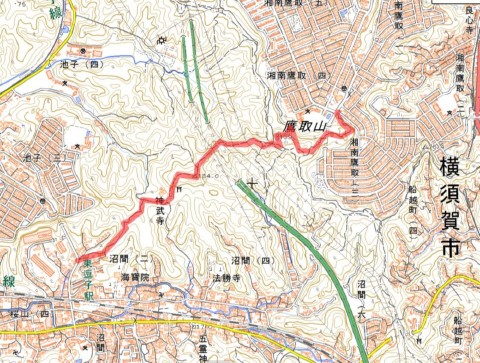 鷹取山登山コースマップ