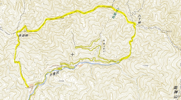 赤岩尾根,MAP,ルート,地図