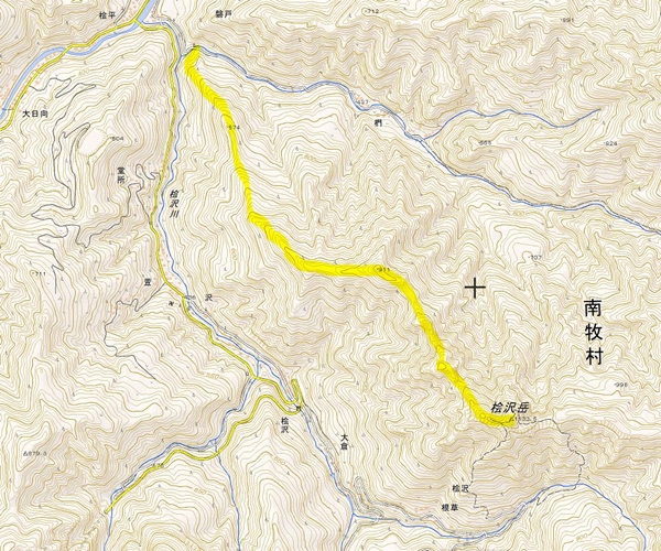 桧沢岳,MAP,ルート,地図