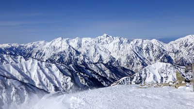 北アルプス,唐松岳,雪山