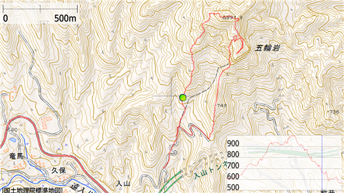 山急山のルート記録地図